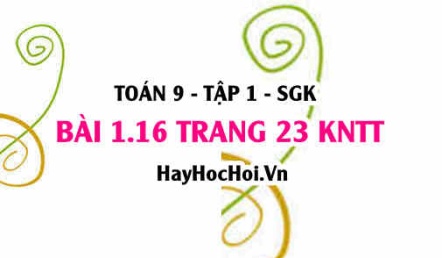 Bài 1.16 trang 23 Toán 9 tập 1 Kết nối tri thức SGK